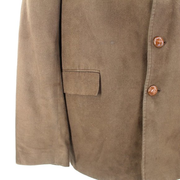 VTG Versace Western Blazer 4 Button Notch Collar Jacket Sueded Wool Men's IT50/M - Picture 4 of 16